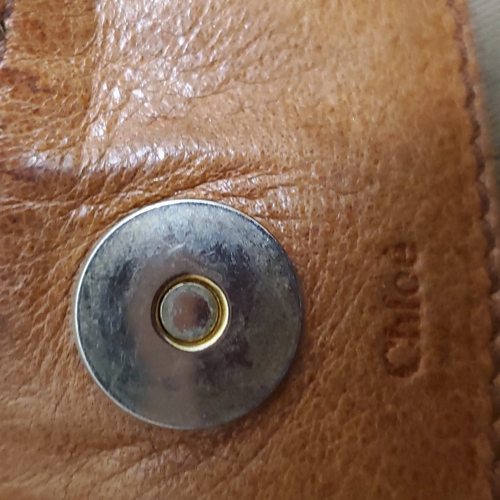 Chloé | Canvas and Tan Leather Shoulder/Crossbody Bag - Picture 11 of 16